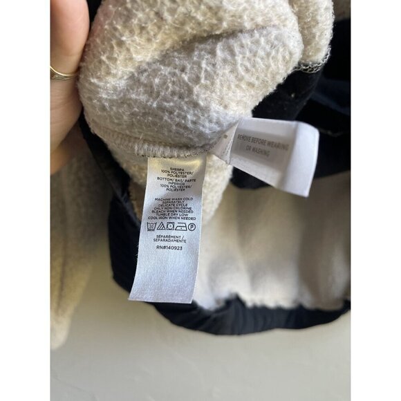 Lou & Grey Faux Sherpa Pullover 1/4 Snap Sweatshirt Size XL Ivory Black - Picture 9 of 12